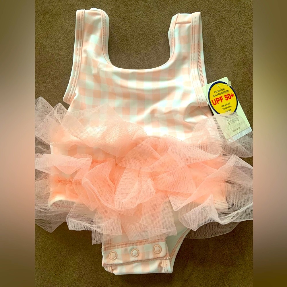NWT Tucker + Tate Gingham Tutu one piece swimsuit